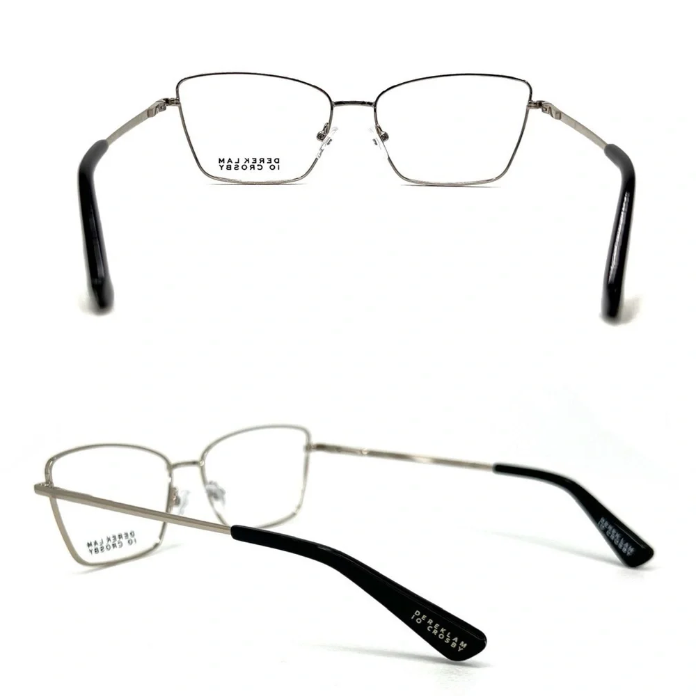 New Derek Lam 10 Crosby Lane Frames Glasses Gold Black Full Rim Cat Eye Eyewear